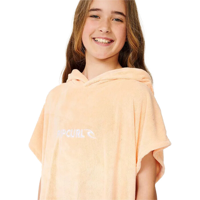 2024 Rip Curl Girls Classic Surf Hooded Towel Change Robe / Poncho 00CGTO - Peach